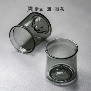 耐热玻璃品茗杯家用个人小杯子创意主人杯单杯日式功夫小茶杯水杯